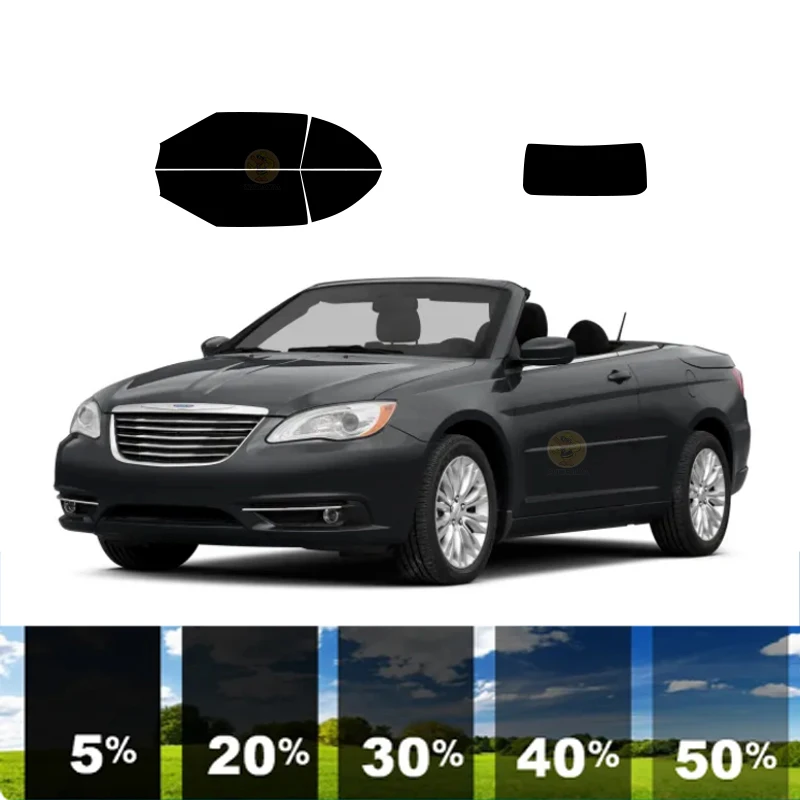 precut Removable Window Tint Film For Car 100% UVR 5%-35%VLT Heat Insulation Carbon ﻿For CHRYSLER 200 2 DR CONVERTIBLE 2011-2014