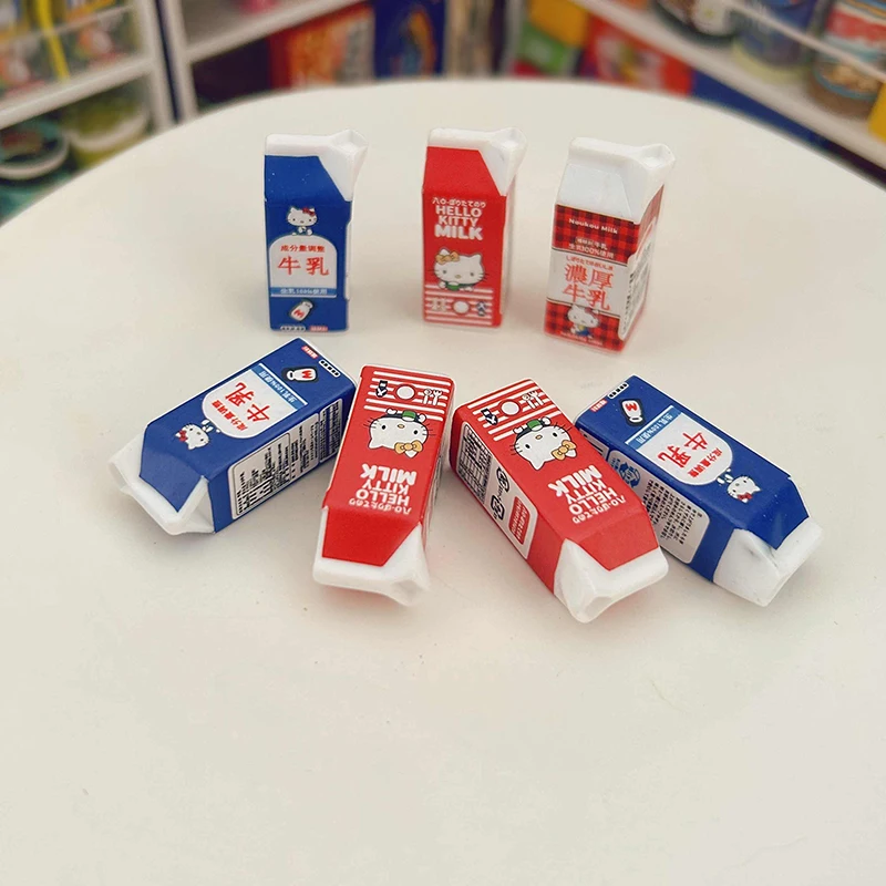 10 Uds. Botella de leche KT de dibujos animados casa de muñecas bebida comida cocina en miniatura decoración del hogar accesorios para muñecas