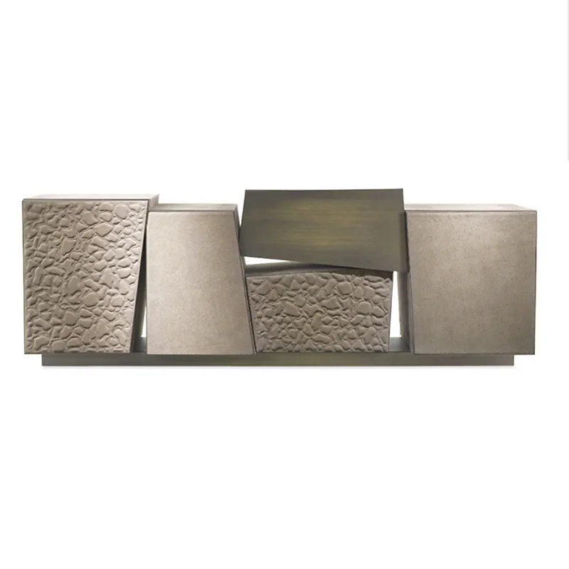 خزانة جانبية إيطالية فاخرة ومبتكرة غير منتظمة، خزانة ديكور لغرفة المعيشة ذات تصميم خاص #5