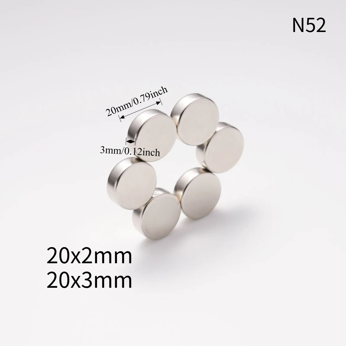 N52 20x1 20x2 20x3  Magnets tandard Neodymium Magnet Motor Power double sided tape Generate Round Ebike Search Magnetic DIY