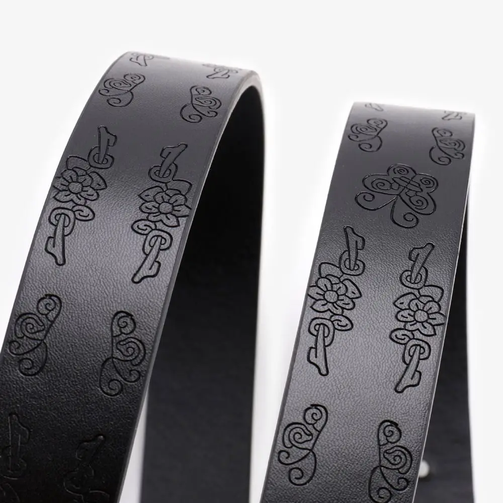 Alloy Pin Buckle Embossed PU Leather Belt Antique Metal Buckle Adjustable Carved Buckle Waist Belt Unisex Design Faux Leather