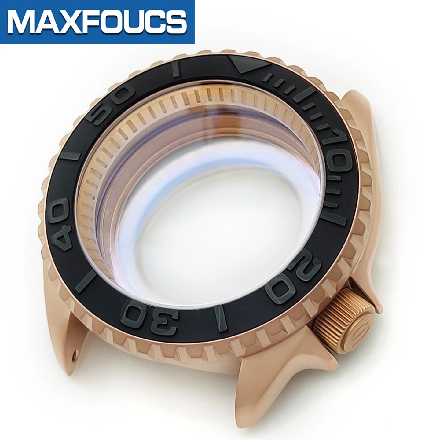 Mattes 3.8 SKX Roségold Uhrengehäuse Krone bei 4 Uhr Edelstahl-Finish MOD NH36 Saphirglas Lünette Kundenspezifische Teile – Detail 10