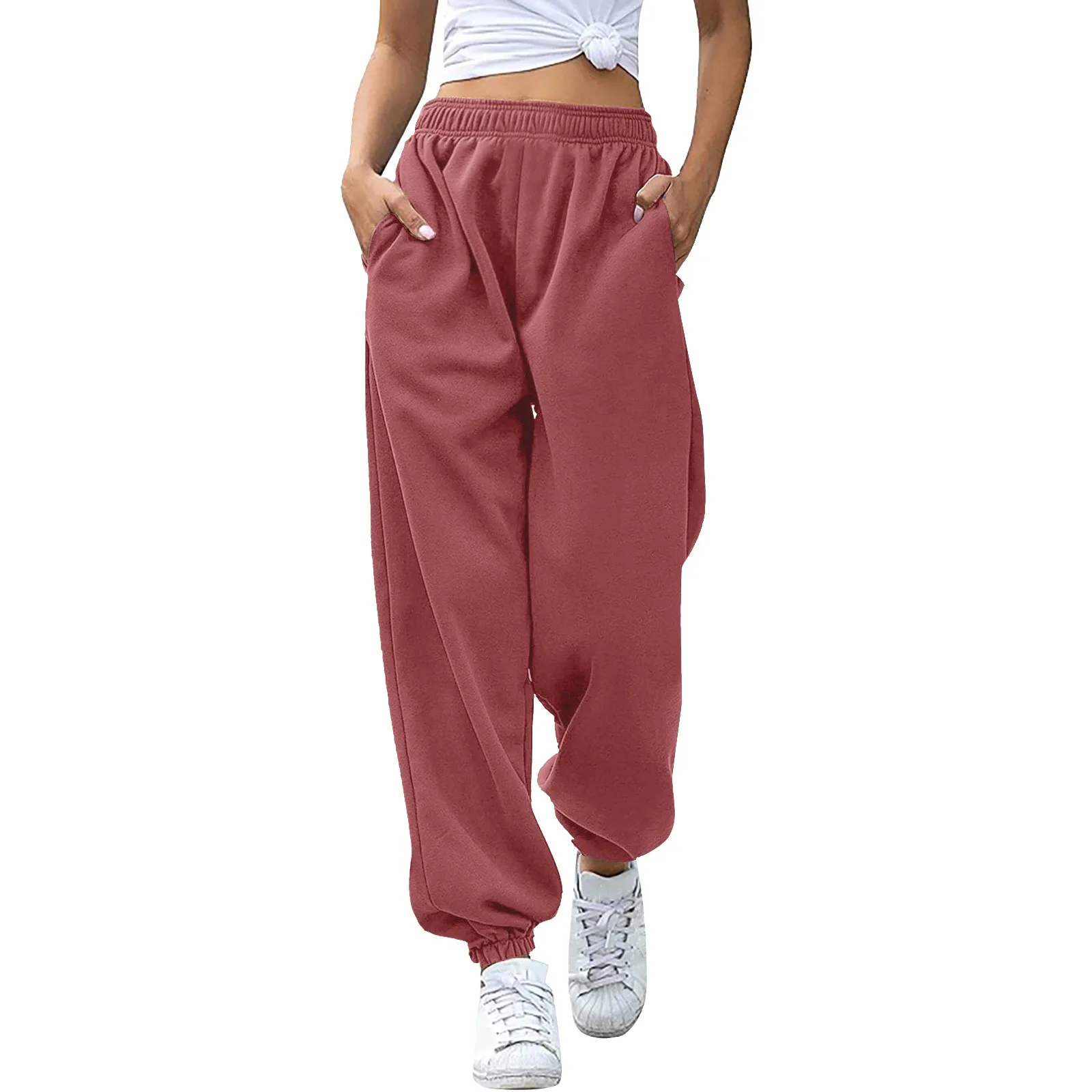 Calça joggers feminina de Halloween, moletom reto, treino, cintura alta, fitness, esportes, bolsos, pantalone feminina