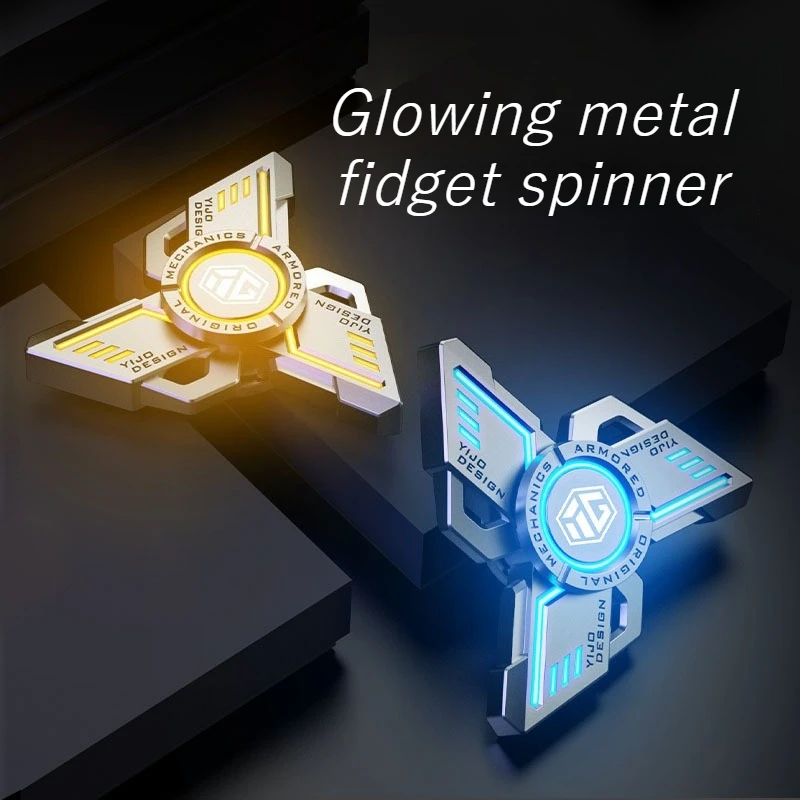 Glow Metal EDC Fidget Spinner Fidget Toy Stress Relief Pressure Relief Hand Toy Cool Spinning Top Boys Adults Birthday Gift