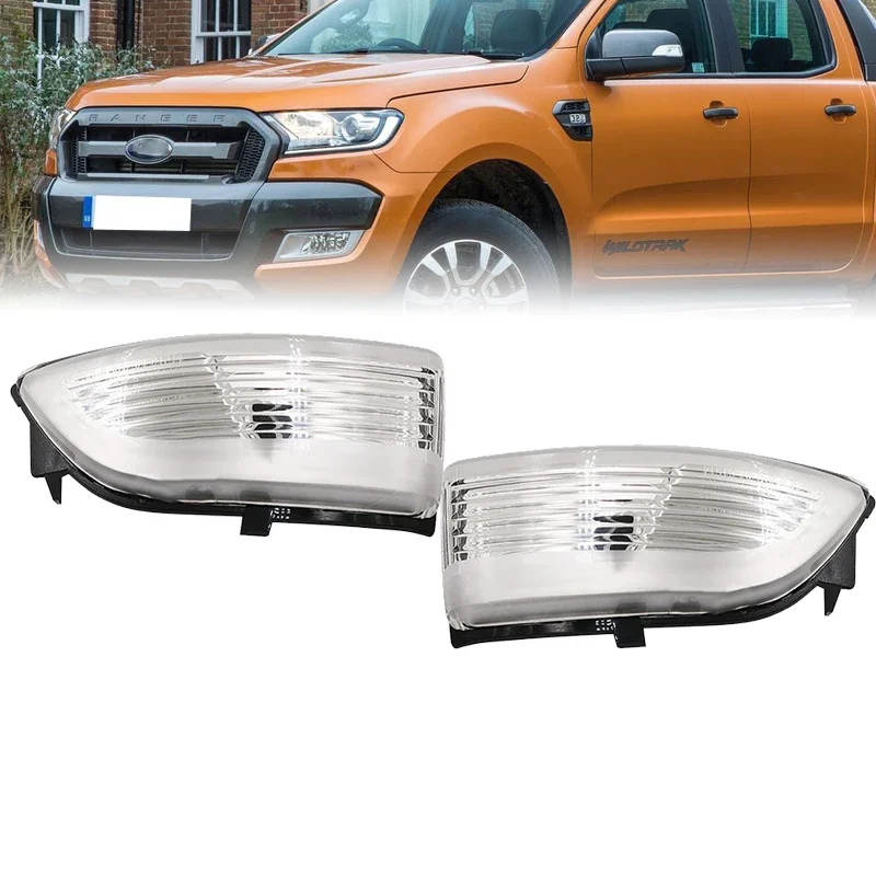 For Ford Ranger 2016-2020 Side Mirror LED Turn Signal Light Side Wing Rearview Reversing Mirror Indicator Lamp (without bulb)