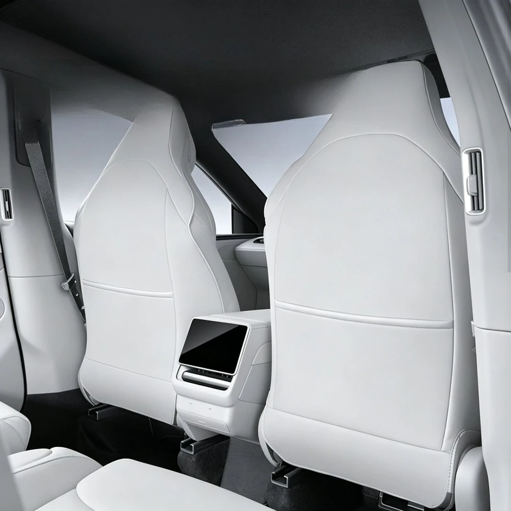 Back Seat Cover Leather Protector For Tesla Model Y L Launch 2025 2026+ Wear-Resistant Kick Seatback Mats Accessories 2PCS