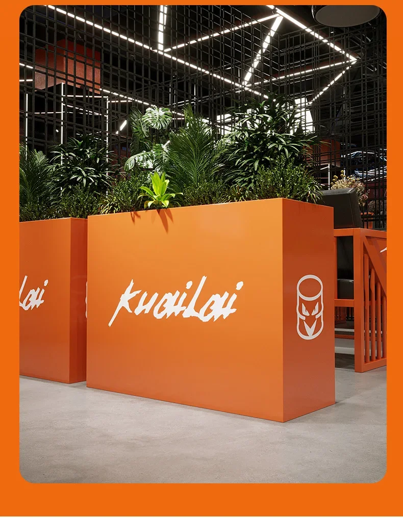 Combinazione di scatole da fiori in ferro battuto per esterni Dipartimento vendite Partizione per recinzione stradale commerciale a doppio scopo per interni ed esterni f