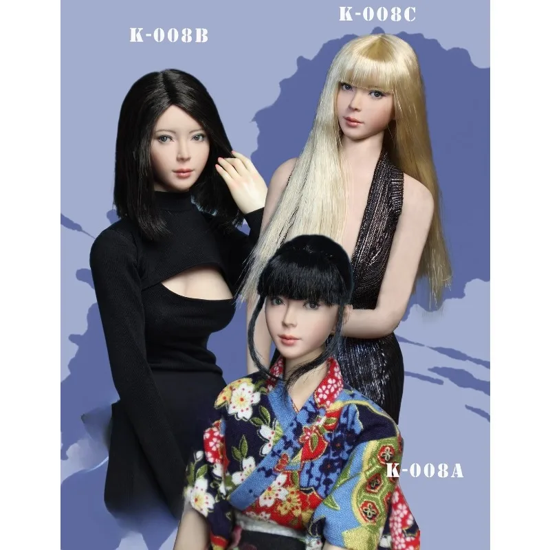 【26 1Q】JKTOYS K-008 1/6 مقياس المنقولة العين أنثى رئيس نحت فتاة آسيوية جميلة هانا رئيس نحت صالح 12 ''عمل الشكل الجسم #1