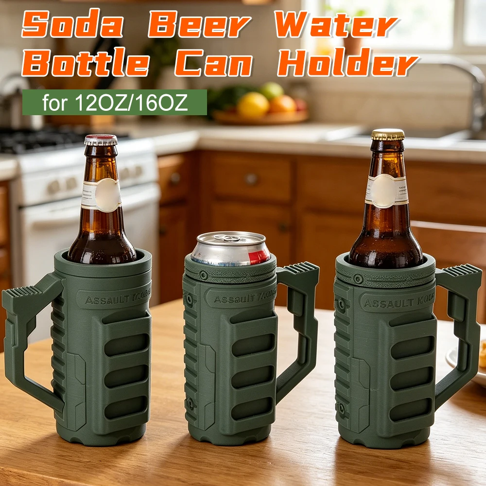 

Reusable Portable Sleeve for Soda Beer Water Bottle Dual Tactical Loading Can Rack for Sports Events Parties & Outdoor Use