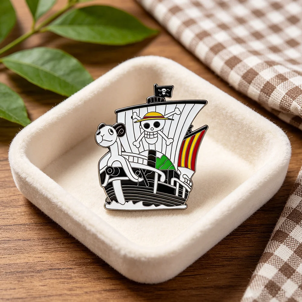Pirate Going Merry Hard Enamel Pin Luffy Jolly Roger Badge Brooch for Fans Backpacks Jewelry Accessory