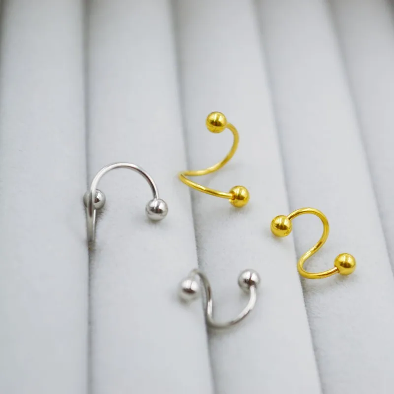 50pcs 20G Lip/Labret/Ear S Shape Surgical Steel Ear Diath Helix Swap Cartilage Ring Upper Earring Body Piercing Jewelry