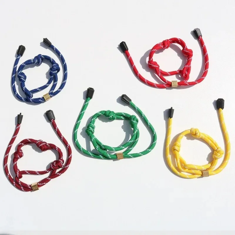 

DIY ручной работы из нейлоновой веревки, плетеный браслет для пары, регулируемый размер, браслет унисекс, браслет ручной работы, аксессуар для вечеринки, подарок