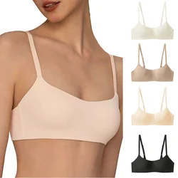 2/4Pcs Japanese Style Seamless Bras Comfort Wireless Underwear Women's No Steel Ring Bralette 3/4 Cup Glossy Bra Female Lingerie