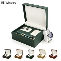 Gift Wedding Classmate Gathering Team Commemorative Pen Cufflinks Watch Packaging Case PU Leather Jewelry Box Customizable Logo