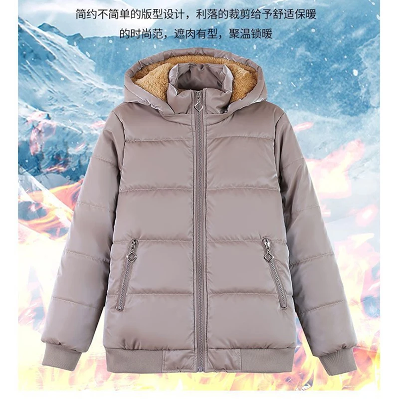 Fashion Plus Velvet Padded Down Cotton-Padded Jacket Women\'s 2024 Loose Winter Cotton-Padded Jackets New Temperament Warm Coat