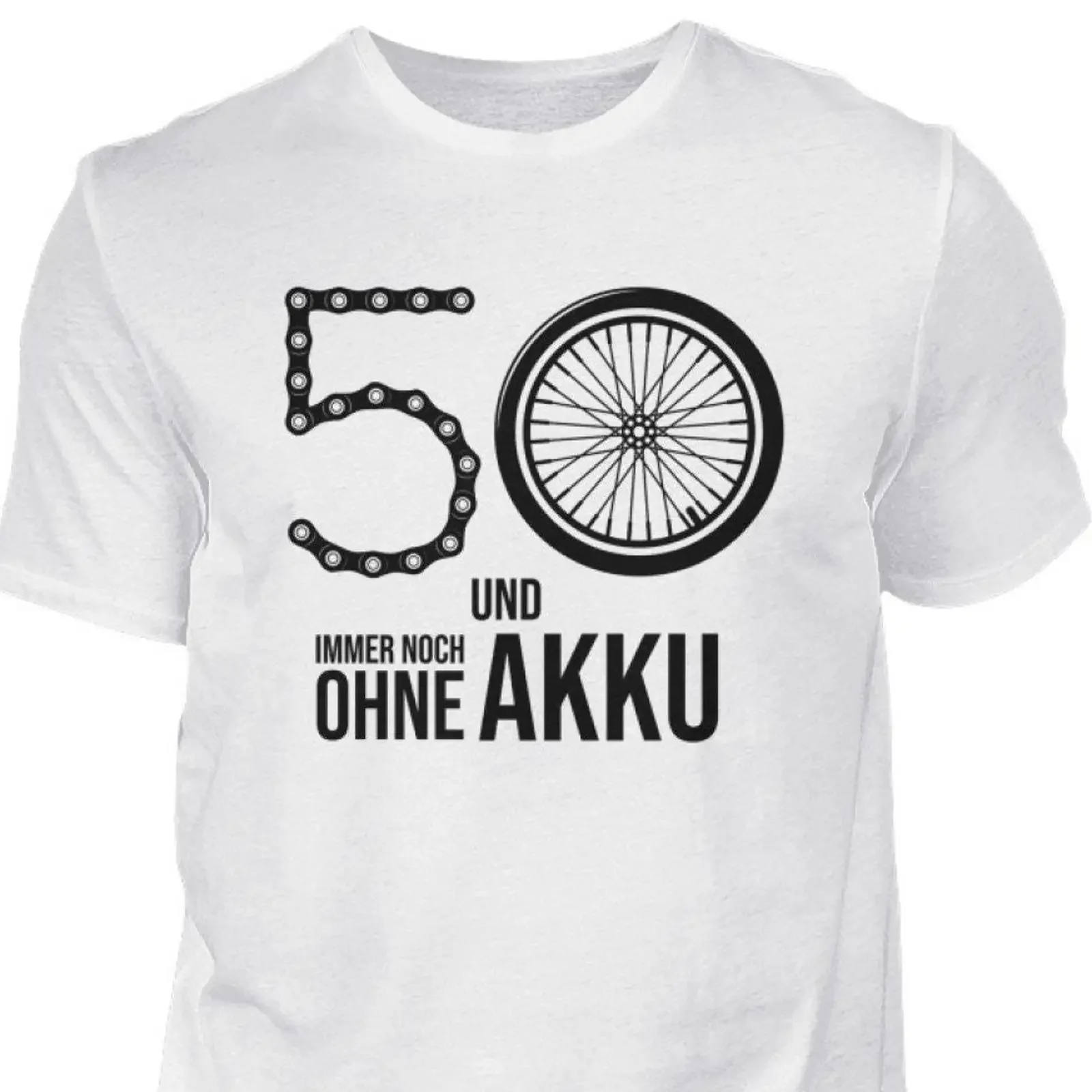 50 and still without battery funny bike shirt cyclist birthday gift T black vintage Washed designer clothes Unisex Comfortable