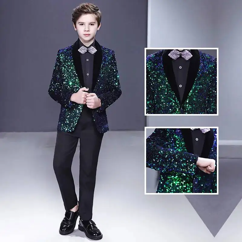 With Children's Suit British Set Style For Boys, Flower Boys, And Young Hosts, Formal Attire For Piano Performances, Runway