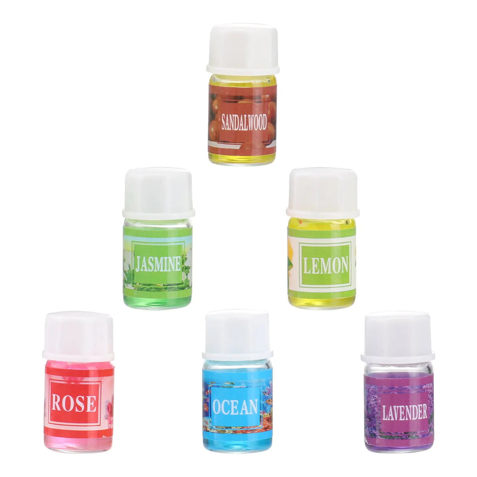

6Pcs Aromatic Essential Oils 3Ml Rose Jasmine Sandalwood Lavender Set for Diffuser Spa Relaxation Blends