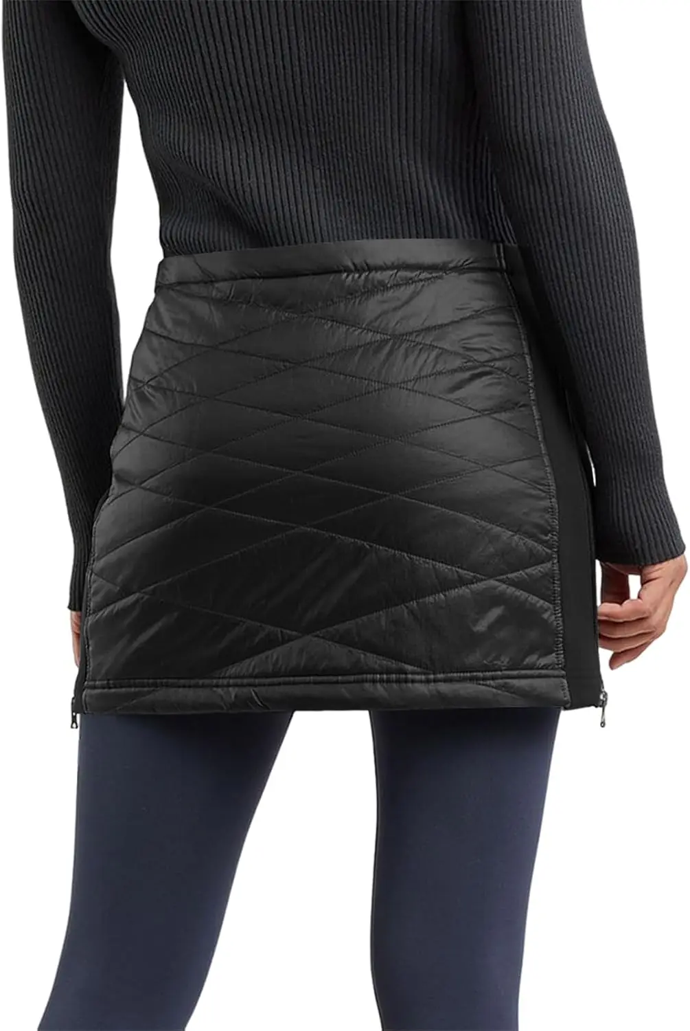 Solid Puffer Quilted Y2k Mini Skirt Winter Outdoor Women Clothing Zipper Insulated Skirts For Hiking Running Golf with Pockets