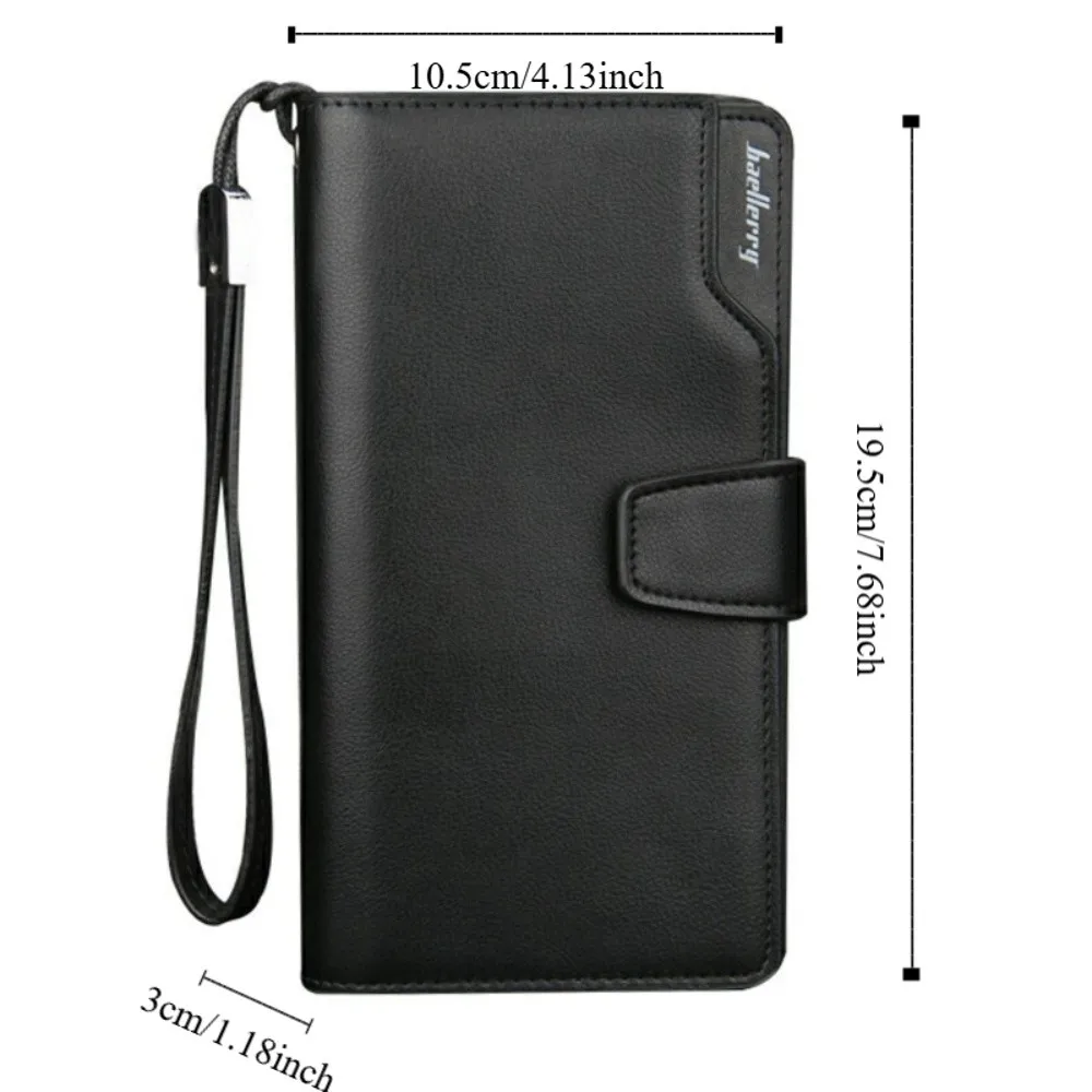 Multifunctional PU Leather Long Men Wallet Multi-layer Large Capacity Card Holder Zipper Male Purse Outdoor