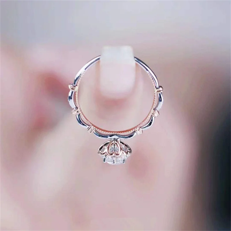 CC Wedding Rings for Women Silver Color White Gold Plated Cubic Zirconia Engagement Bridal Accessories Fashion Jewelry CC1348