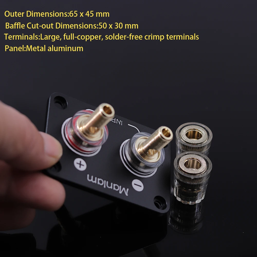 1 PCBlack Speaker Terminal Box Solid Brass Gold Plated Binding Post Box Bi-Wire 2 4 Position Speaker Accessories