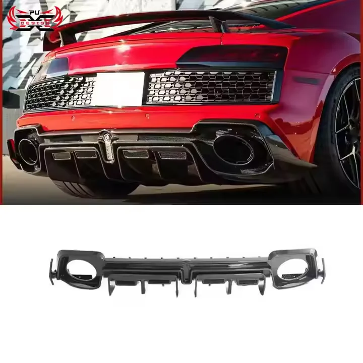 

For Audi R8 Body Kit Cap Style Dry Carbon Fiber Front Lip Vent Side Skirts Rear Diffuser Lip Car Parts