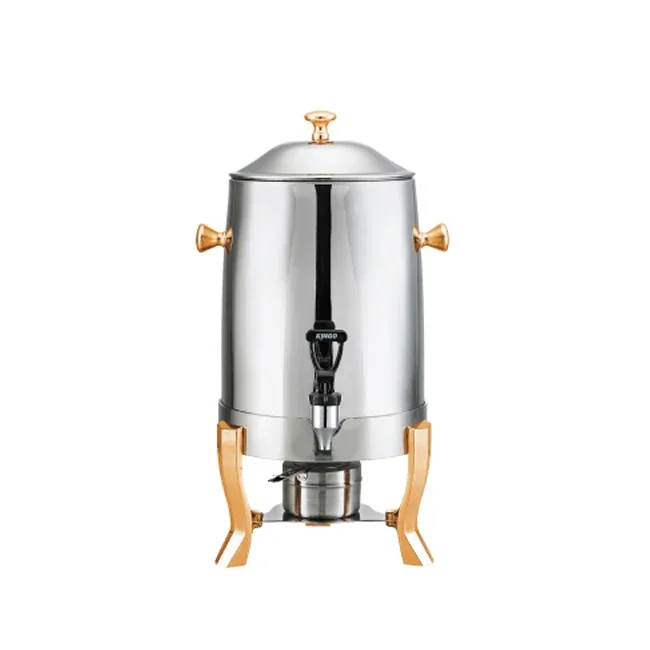 Brass Plated Insulated Coffee Tea Dispenser, Commercial Buffet Beverage Vessel for Hotel Restaurant Catering