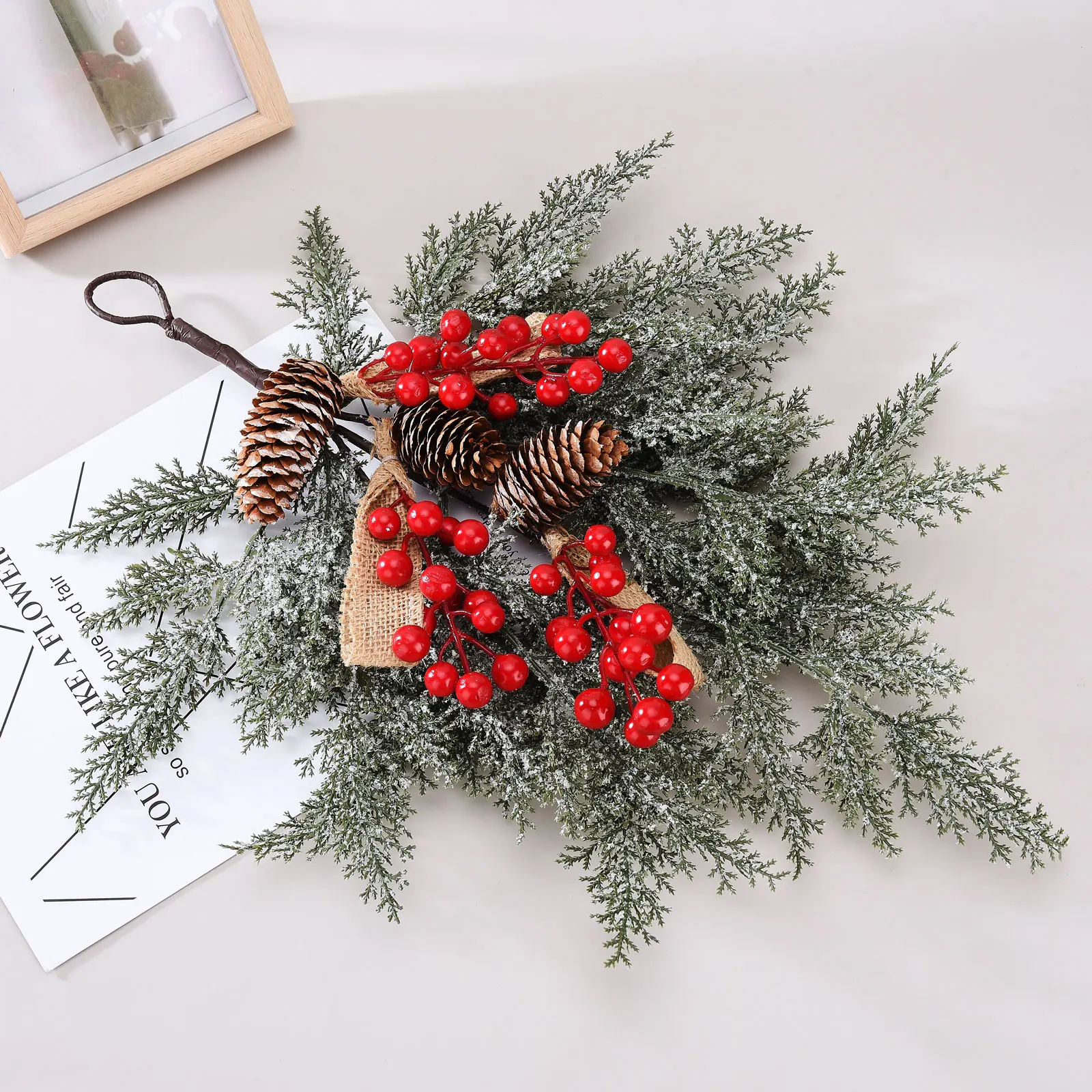 الصنوبر الاصطناعي عيد الميلاد كرمة النباتات الجدار الشنق وهمية يختار الأغصان شجرة عيد الميلاد معلقة 2026 السنة الجديدة زخرفة نافيدا ديكور #3