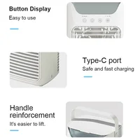 Ventilateur 3-en-1 : Climatiseur, Rafraîchisseur d'air domestique compact, Humidificateur portable avec lumière LED nocturne et réglage de l'air, pour bureau et maison 4