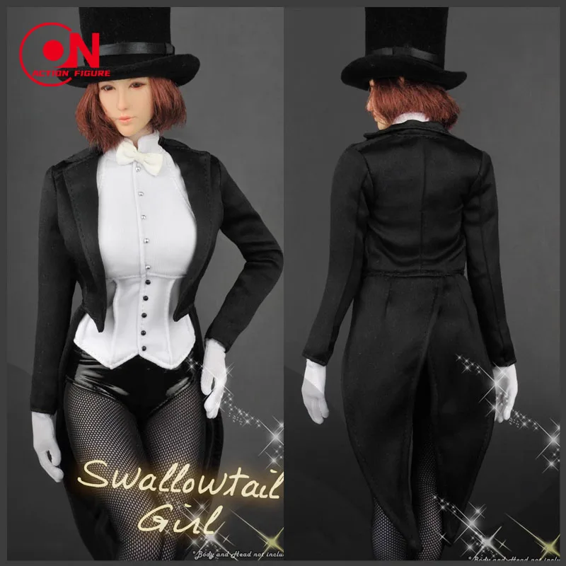 In Stock ZYTOYS ZY5031 1/6 Female Swallowtail Suit Magician Cosplay Clothes Model Fit 12'' Soldier Action Figure Body Dolls