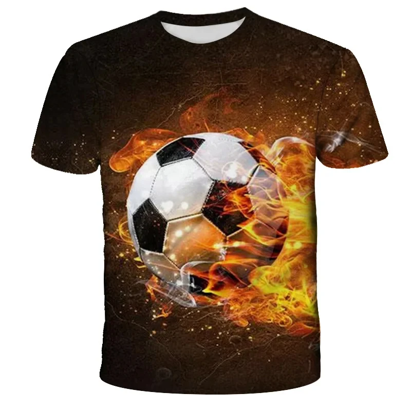 2025, Kinderkleidung für Kinder, 3D-Druck, Flamme, Fußball, Grafik-T-Shirts, Sommer, kurze Ärmel, Rundhalsausschnitt, Tops, T-Shirts für Kinder – Detail 6