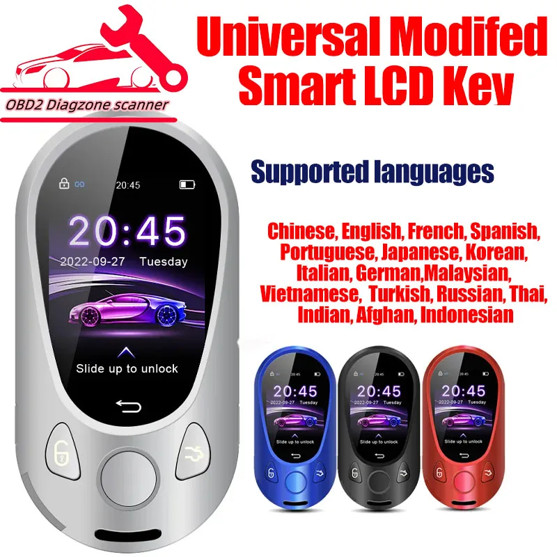 

Universal Modified Smart Key LCD Screen For BM-W For Au-di For Fo-rd For Be-nz Keyless Entry Auto Lock Korean/Russian/English