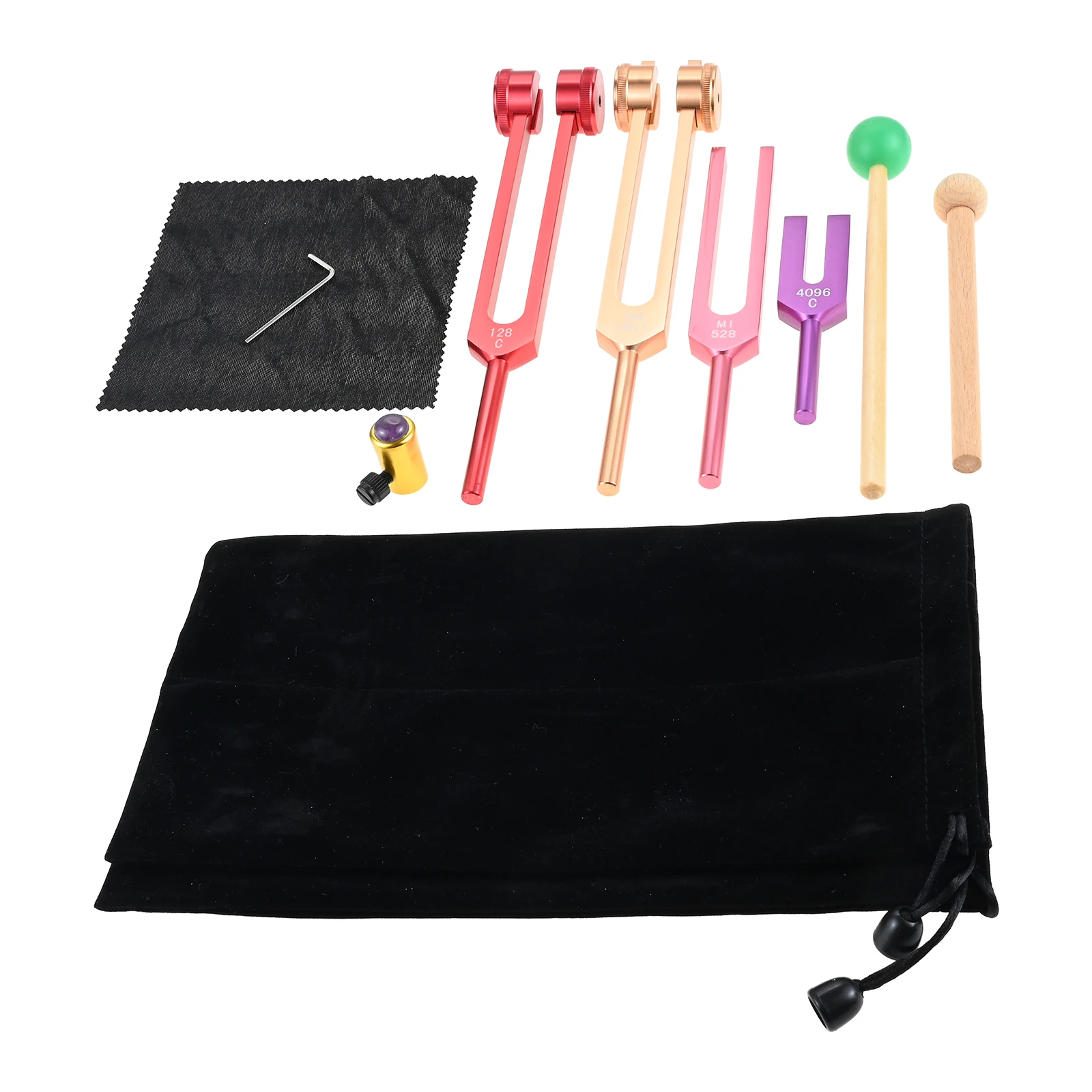 4pcs Aluminum Alloy Tuning Fork Sound Healing 128/OM 136.1/MI 528/4096 Hz for Healers/yoga Enthusiasts/meditation Practitioners/