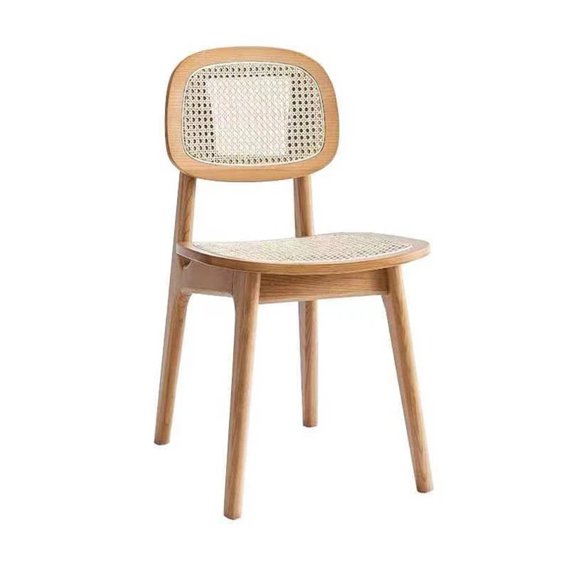 Wood Rattan Design Woven Chair Fashionable Hotel Restaurant Back Single Dining Chair Dining Room Cadeiras Living Room Furniture