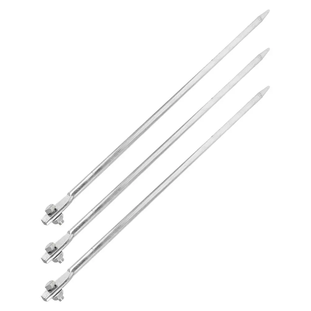 3Pcs Galvanized Ground Rods Home Electrical Grounding Rods Portable Stakes for Offices Shops Safety Protection