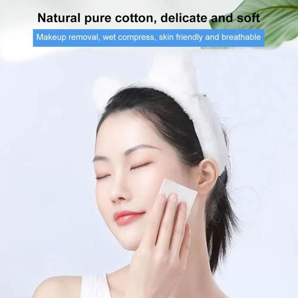 600 pçs beleza essencial almofadas de maquiagem descartáveis cuidados com o rosto algodão facial puff almofadas hipoalergênico removedor papel cuidados com a pele