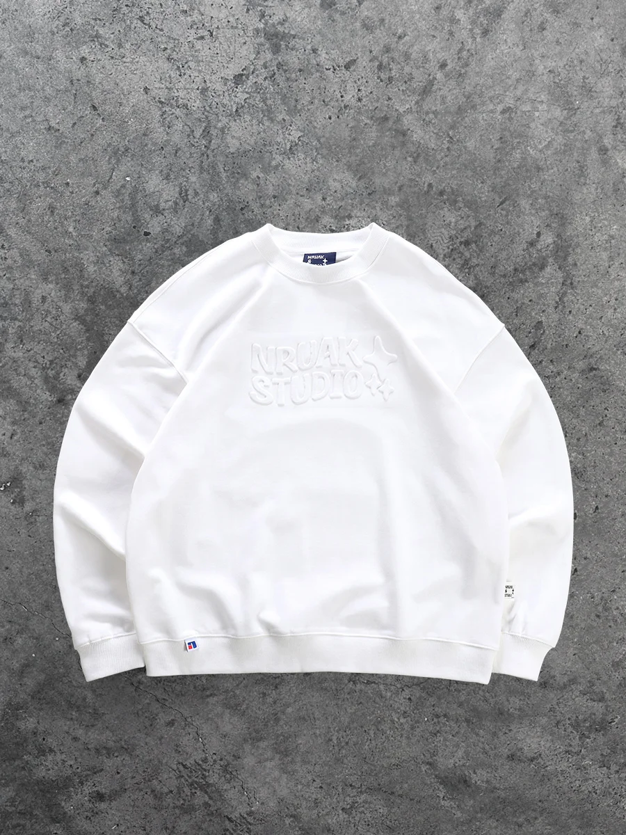 

Мужская толстовка Heavyweight с модным цветочным принтом, круглым вырезом, осенне-зимняя, новая модель, универсальная, в американском ретро-стиле