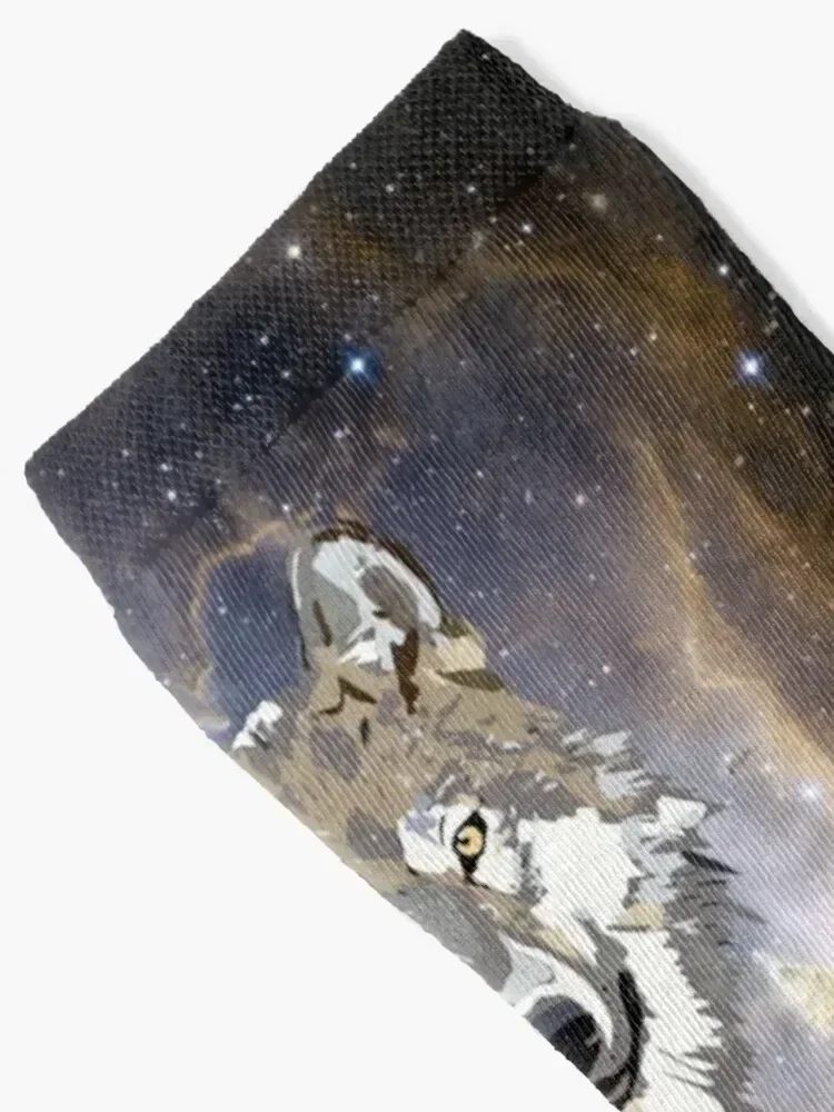 Wolf and the galaxy Socks men cotton high quality Climbing valentine gift ideas Men's Socks Luxury Women's