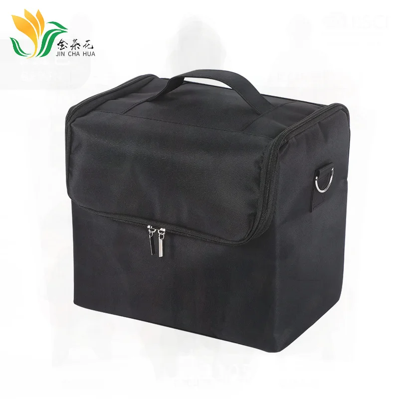 Professional Cosmetic Bag Large Capacity Waterproof High-Density Fabric Travel Storage Case for Beauty Nail Art Tools Solid