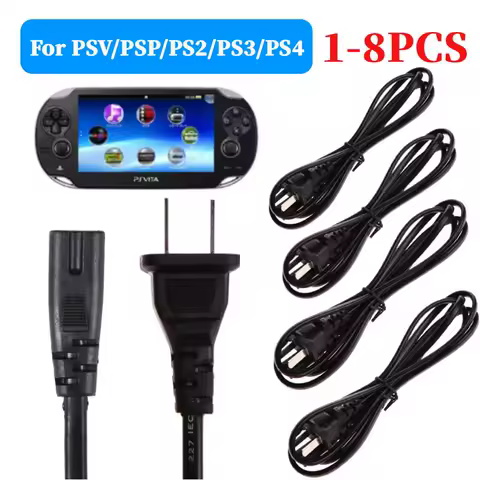 2 Pin Power Cable Supply Cable for PSV/PSP/PS2/PS3/PS4 Game Console 2-Prong AC Power Supply Adapter Cord Cable Replacement 103CM