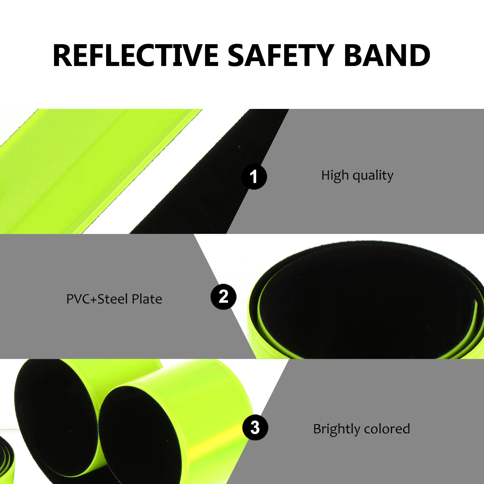 6 Pcs at Night Papa Circle Run Reflective Tape Bands for Arm Steel Sheet High Visibility Ankle