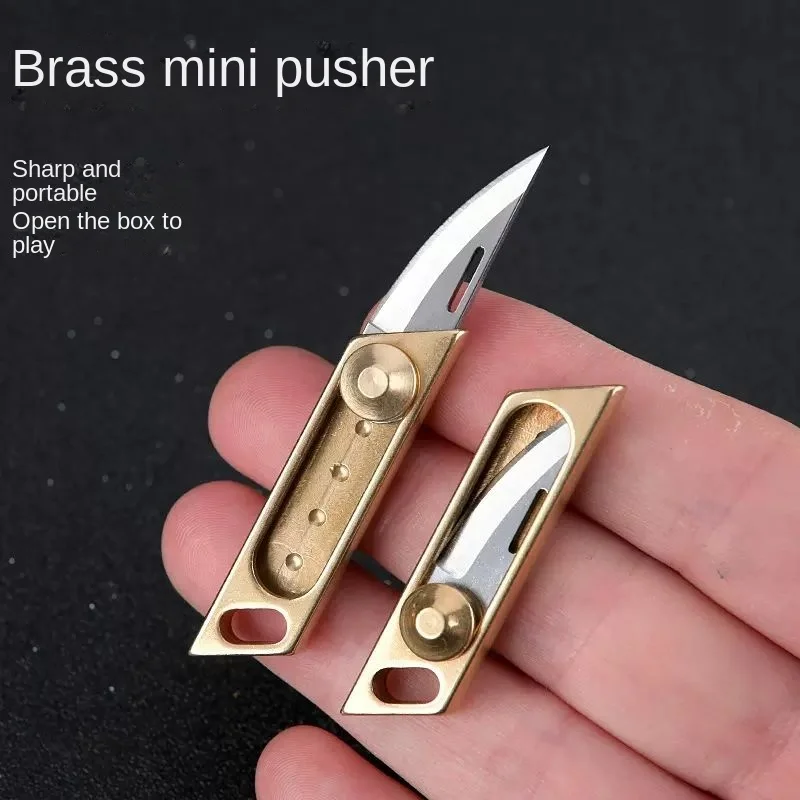 Brass Mini Knife, Small Push Knife, Sharp Self Defense Tool, Portable, Unpacked, Unpacked, and Delivery Tool