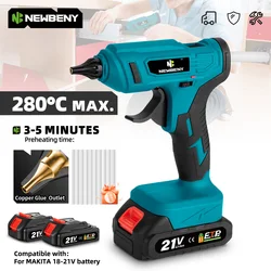 NEWBENY Electric Hot Melt Glue Gun Cordless Efficient Household DIY Repair Glue Gun with 11mm Glue Stic For Makita Battery Pin