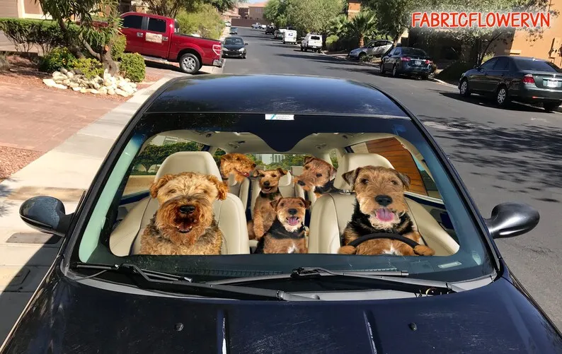 Welsh Terrier Car Sunshade, Welsh Terrier Car Decoration, Dog Windshield, Dog Lovers Gift, Dog Car Sunshade, Gift For Mom, Gift