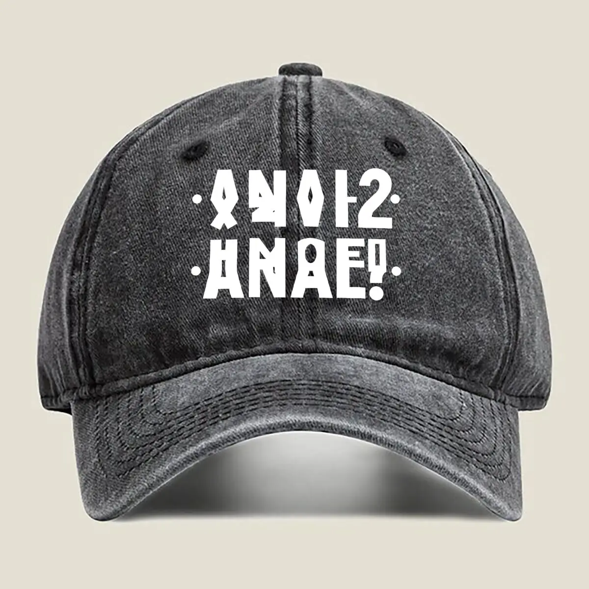 

ANO12 ANAE Text Mysterious, Bold Typography Design Washed Baseball Cap