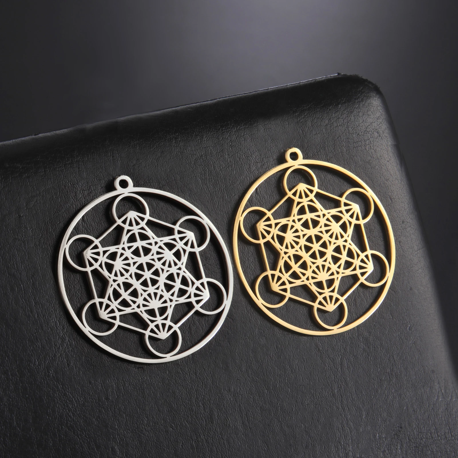 Diy stal nierdzewna Metatron Cube Charms do tworzenia biżuterii hurtownia naszyjnik kolczyki brelok do kluczy z wisiorkiem Amulet wisiorki akcesoria
