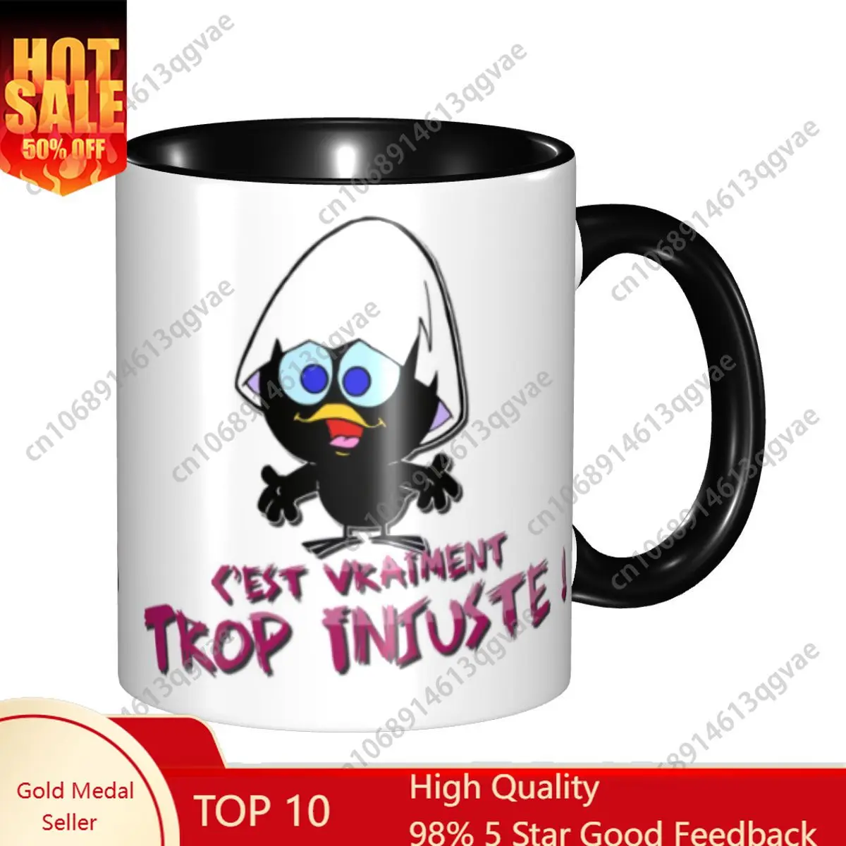 

DIY Calimero Ceramic Mug Customized Cartoon Comic Coffee Cups Creative Gift