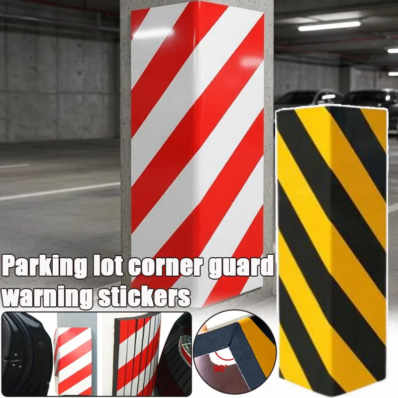 1-2PCS Parking Corner Protector Sponge Guard Reflective Warning Tape Car Door Bumper Strip Barrier Wall Edge Garage Safety