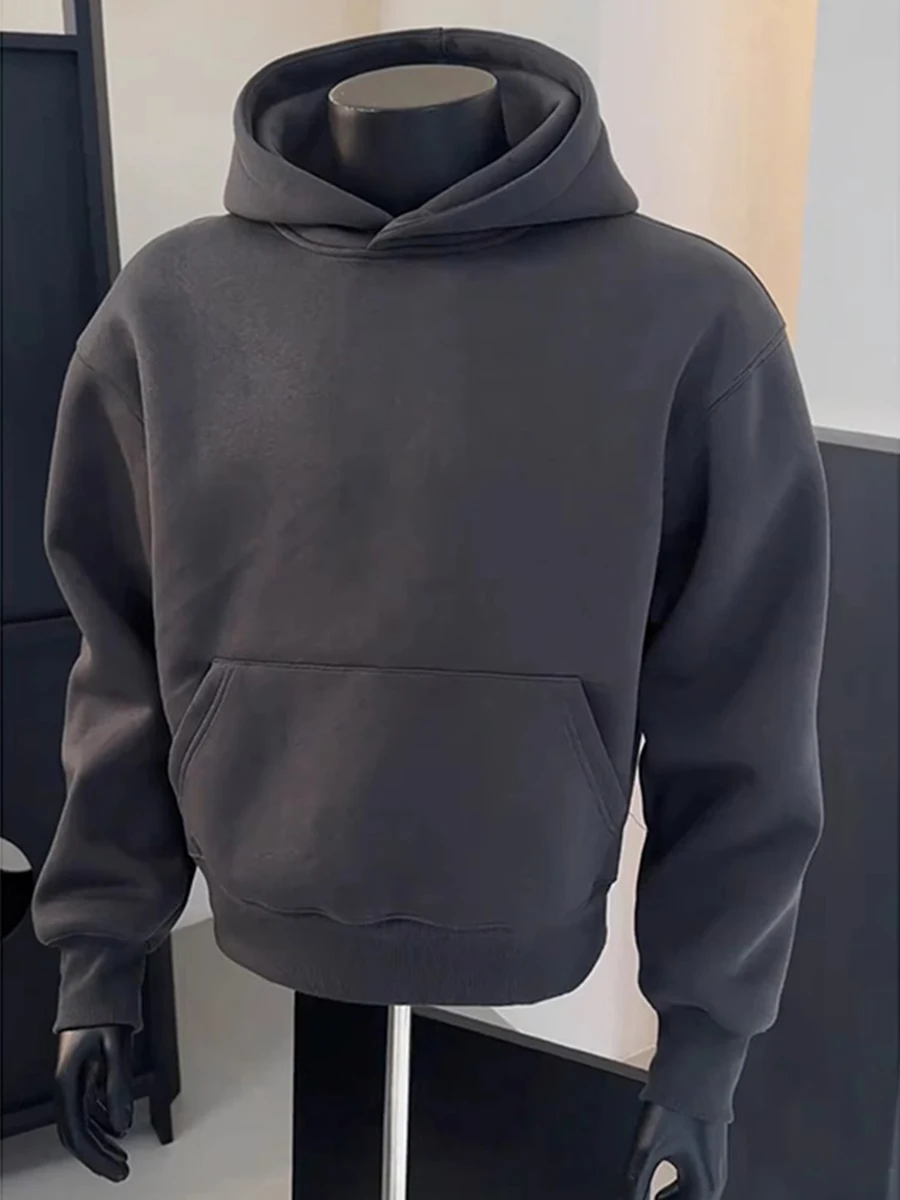 

Мужская толстовка с капюшоном на флисовой подкладке, темно-серая, осенне-зимняя, плотная, плотного кроя, Cleanfit, для ношения под одеждой, повседневная, с длинным рукавом
